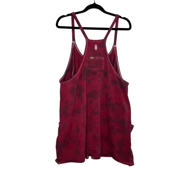 NEW Free People Movement Hot Shot Mini Dress Custom Tie Dye Red & Charcoal SZ M - Picture 3 of 11
